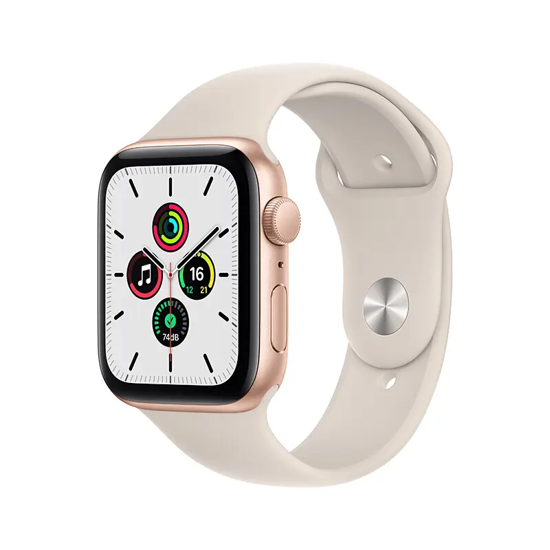 苹果Apple Watch SE 铝金属系列GPS版44毫米金色铝金属表壳运动型表带